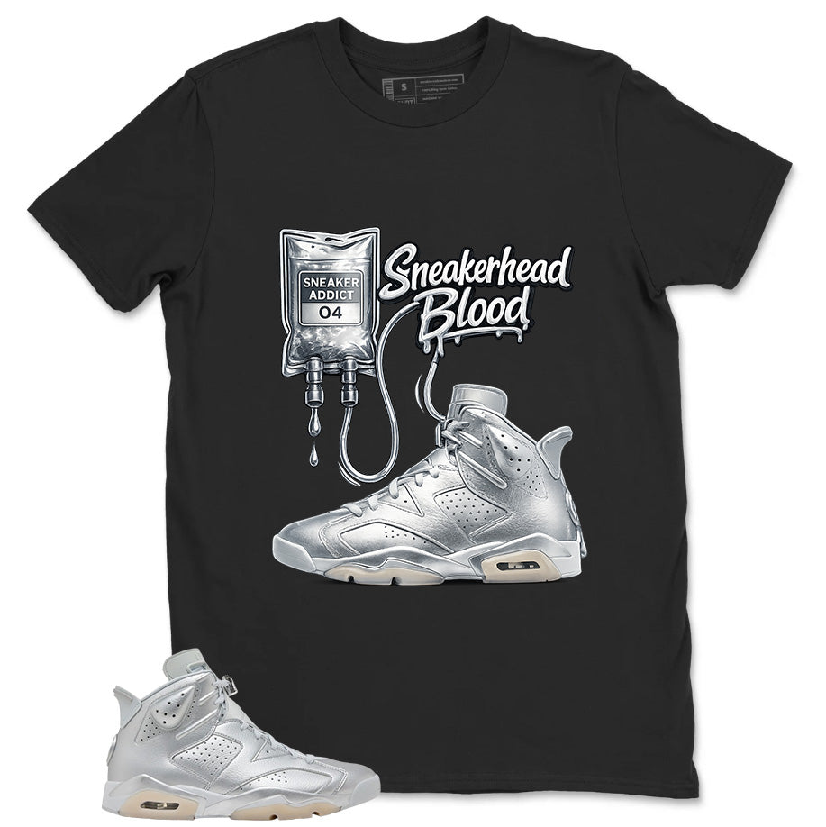 Sneakerhead Blood Shirt - Match Air Jordan 6 x Paris Saint-Germain Metallic Silver