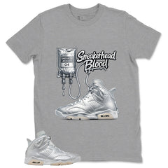 Sneakerhead Blood Shirt - Match Air Jordan 6 x Paris Saint-Germain Metallic Silver