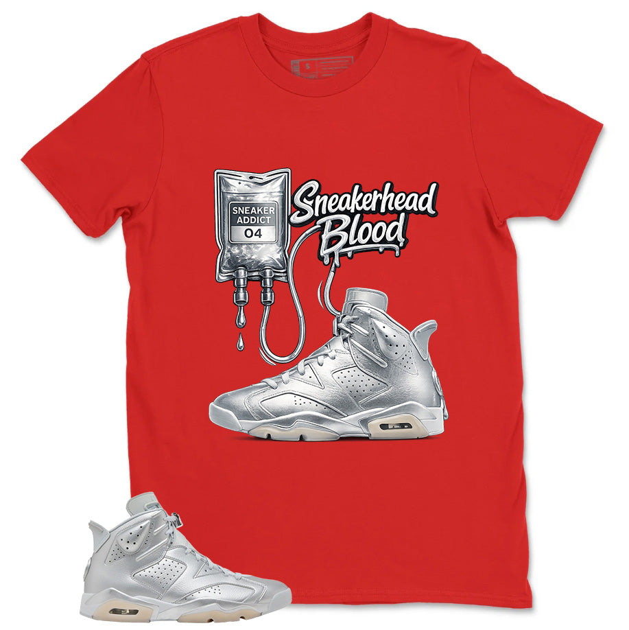 Sneakerhead Blood Shirt - Match Air Jordan 6 x Paris Saint-Germain Metallic Silver