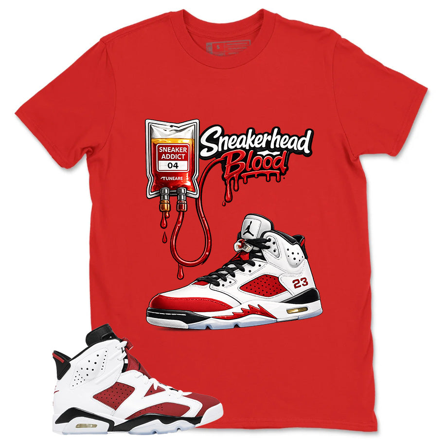 Sneakerhead Blood Shirt - Match White Air Jordan 6 Carmine