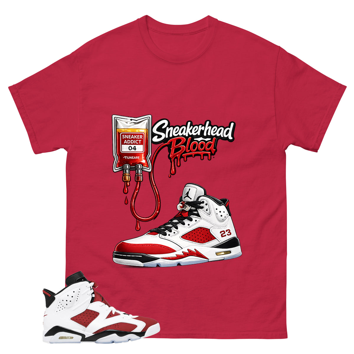 Sneakerhead Blood Shirt - Match White Air Jordan 6 Carmine