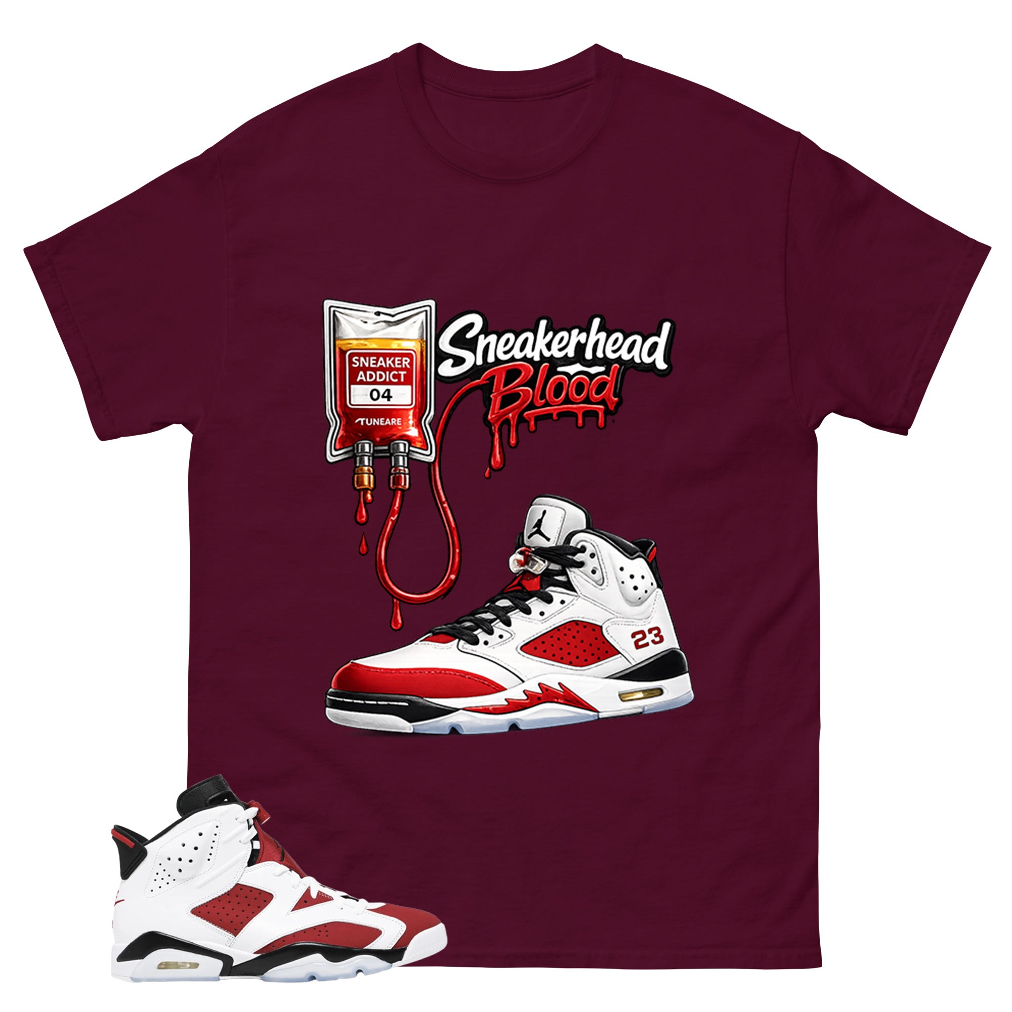 Sneakerhead Blood Shirt - Match White Air Jordan 6 Carmine