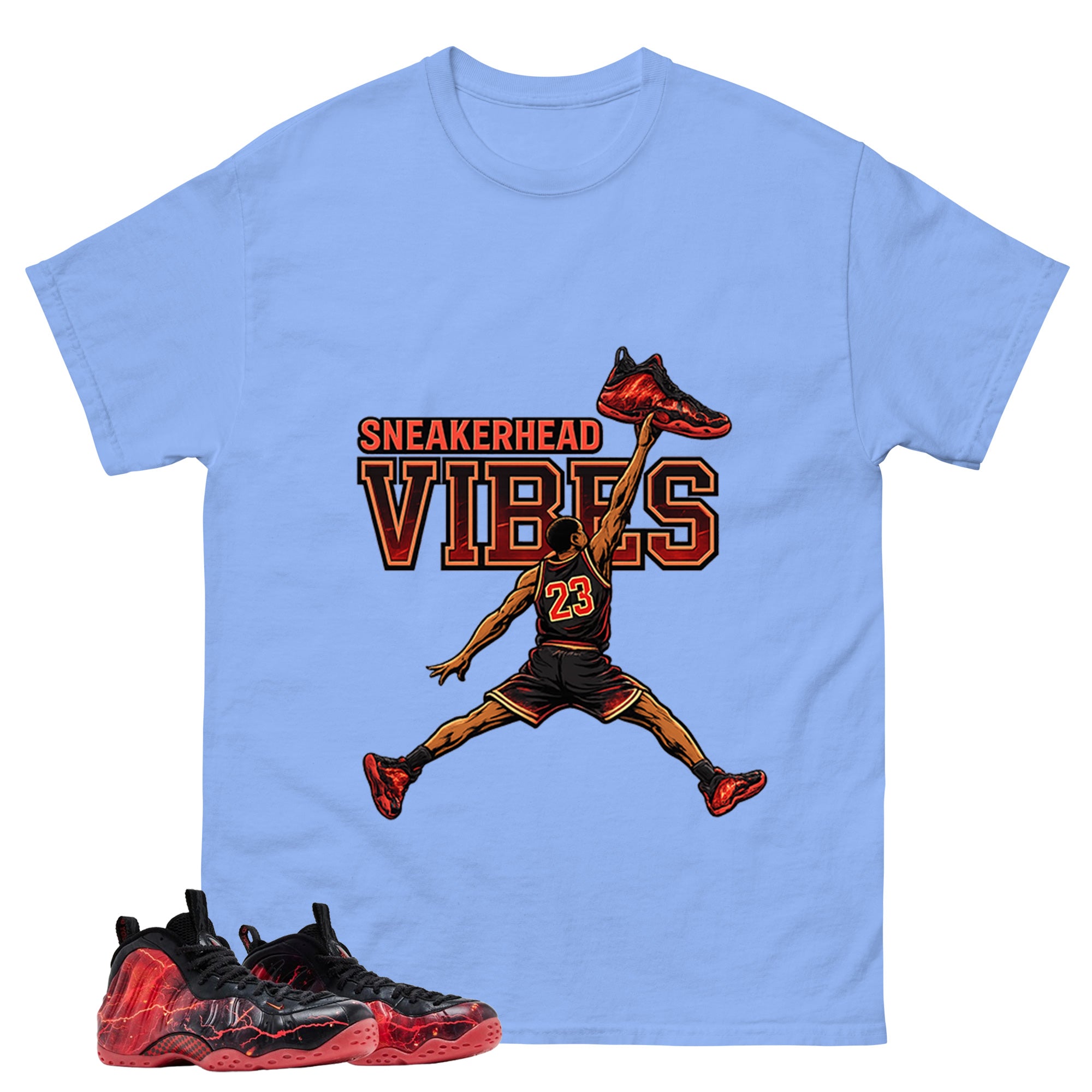 Sneakerhead Vibes Graphic Tee, Shirt to Match Air Foamposite Stranger Things, Air Foamposite Unisex Blue Shirt