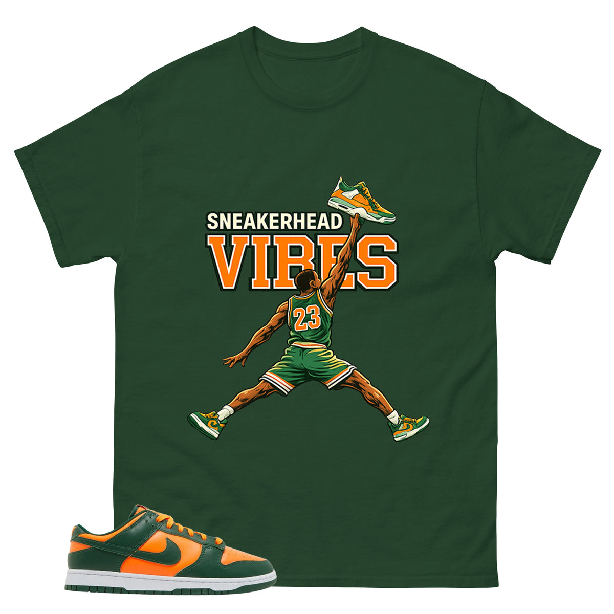 Sneakerhead Vibes Shirt - Match Green Dunk Low Miami Hurricanes