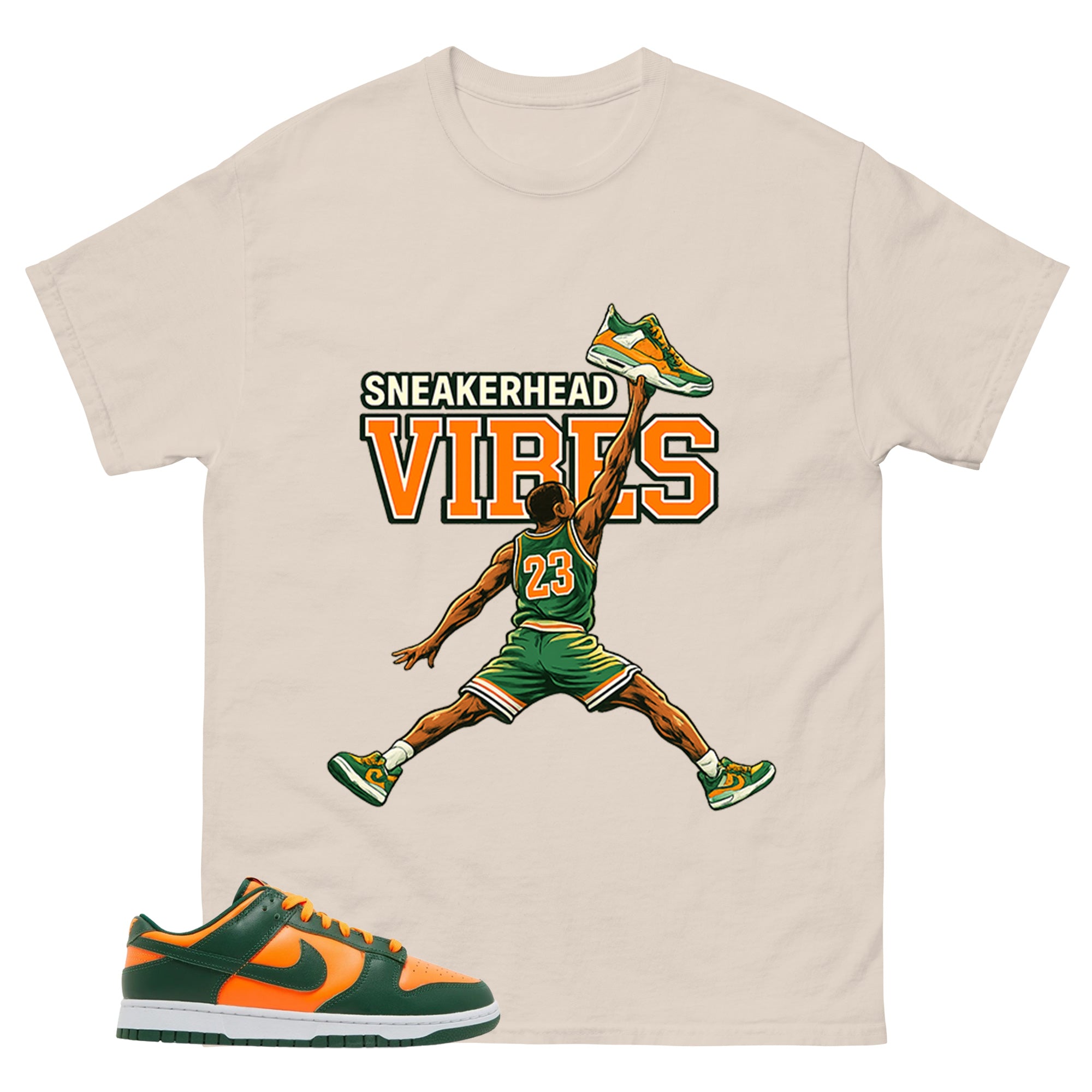 Sneakerhead Vibes Shirt - Match Green Dunk Low Miami Hurricanes