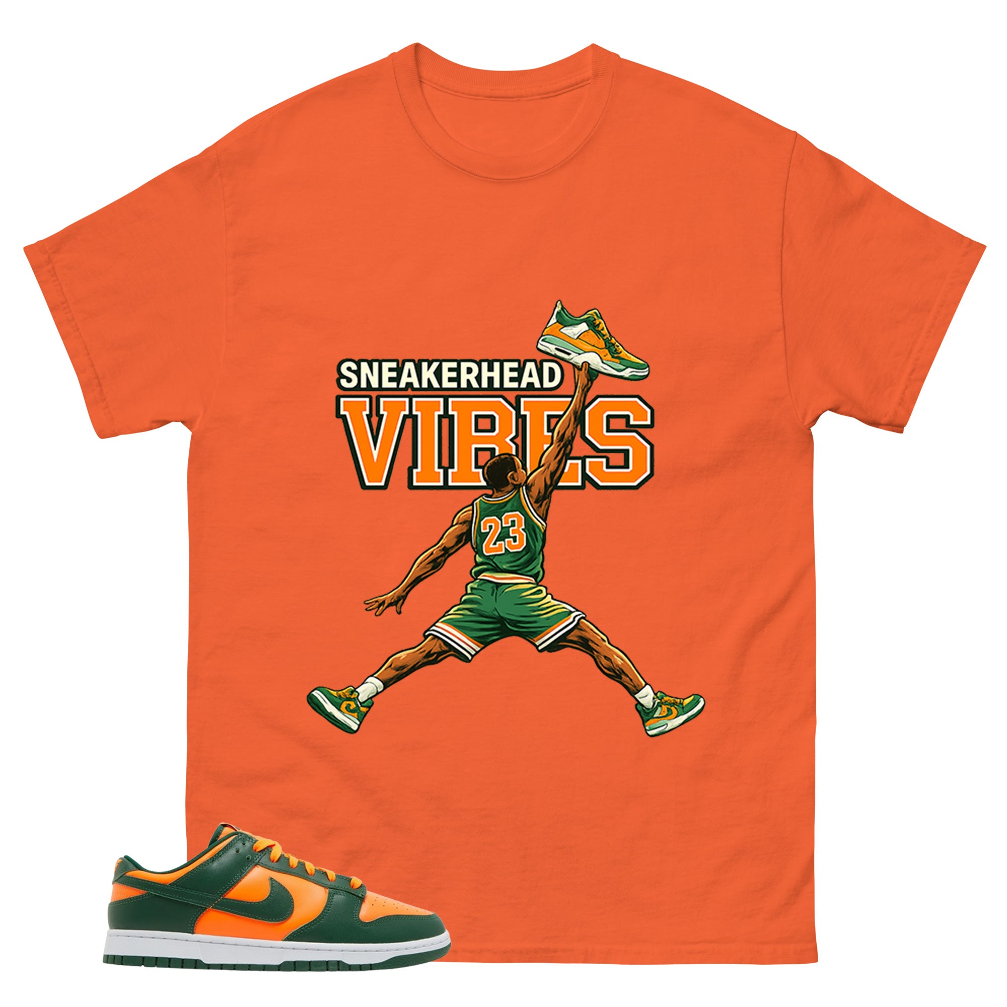 Sneakerhead Vibes Shirt - Match Green Dunk Low Miami Hurricanes