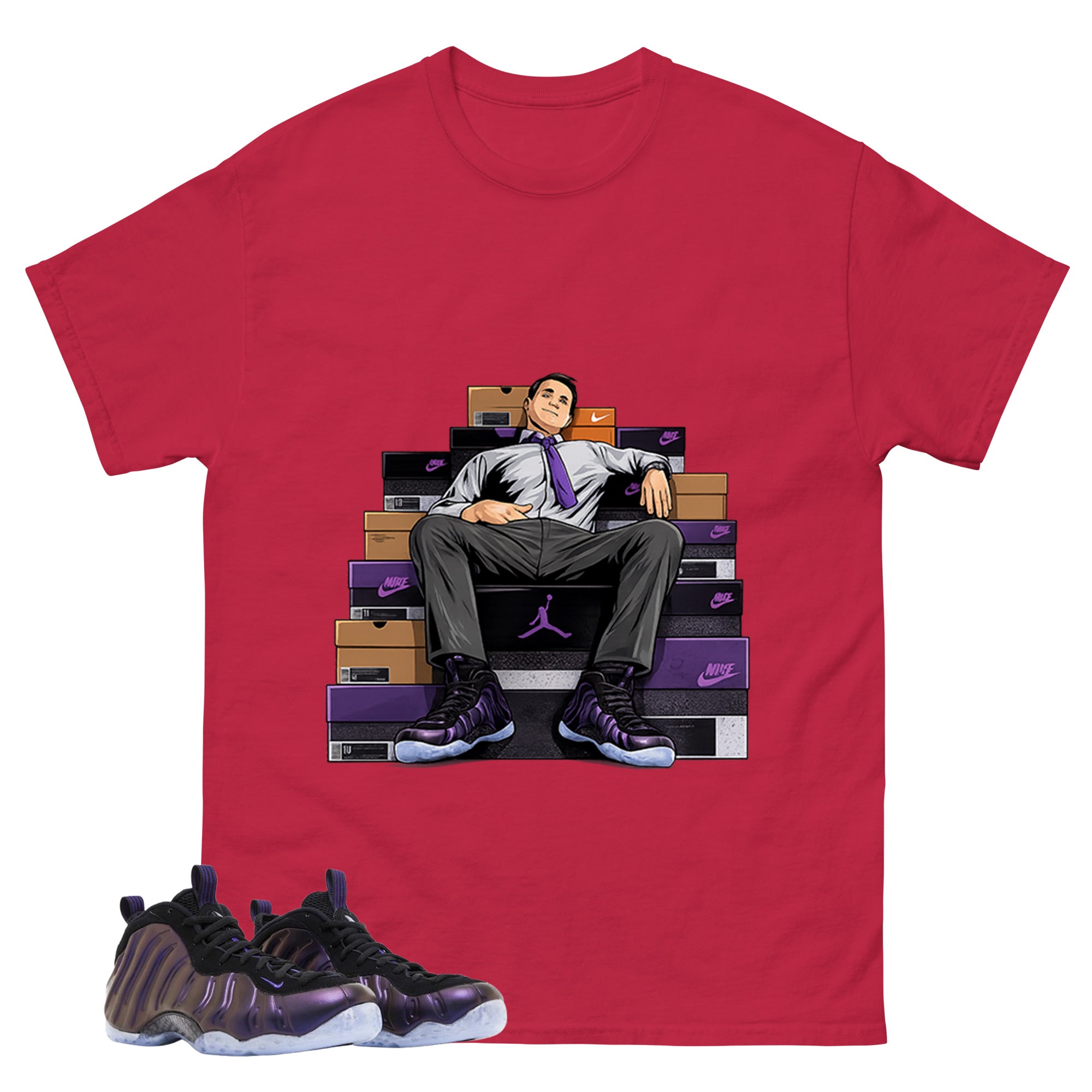 Sole Boss Graphic Tee, Shirt to Match Air Foamposite One Eggplant, Air Foamposite Unisex Purple Shirt