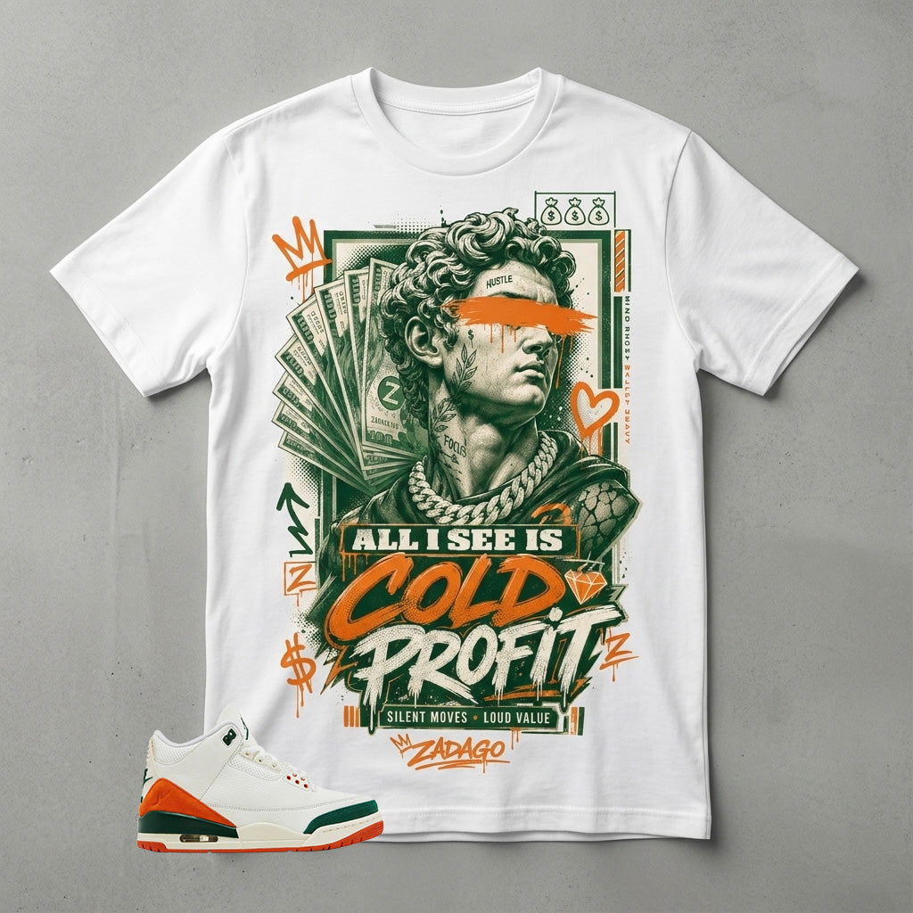 SoleFly Miami 3s Zadago Shirt Cold Profit Graphic