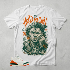 SoleFly Miami 3s Zadago Shirt Hold My Own Graphic