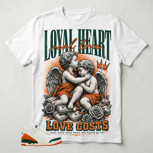 SoleFly Miami 3s Zadago Shirt Loyal Heart Love Cost Graphic