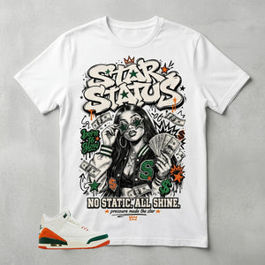 SoleFly Miami 3s Zadago Shirt No Static All Shine Graphic