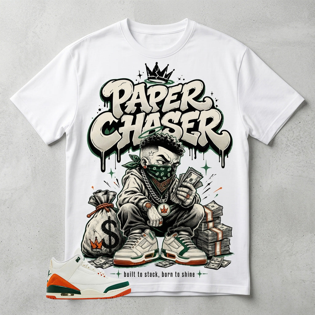 SoleFly Miami 3s Zadago Shirt Paper Chaser Gang Graphic