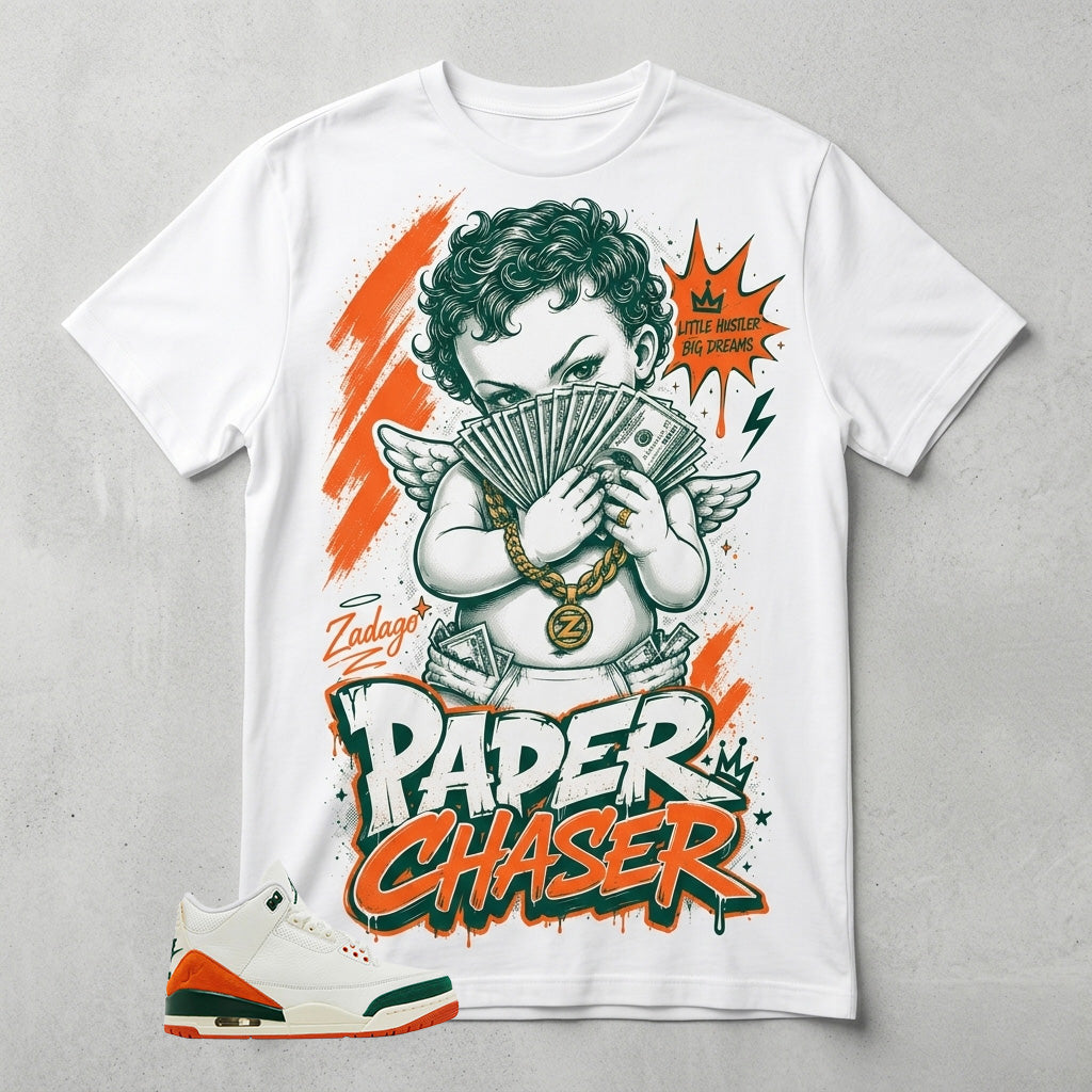 SoleFly Miami 3s Zadago Shirt Paper Chaser Graphic