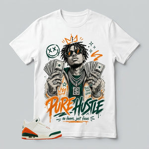 SoleFly Miami 3s Zadago Shirt Pure Hustle Graphic