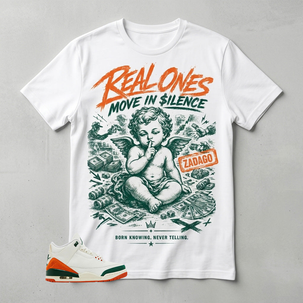 SoleFly Miami 3s Zadago Shirt Real Ones Move In Silence 2 Graphic