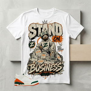 SoleFly Miami 3s Zadago Shirt Stand On Business Graphic