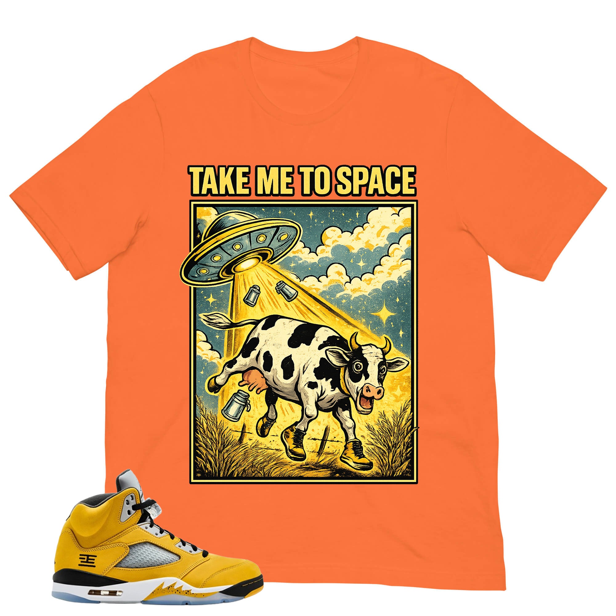 Graphic Tee Take Me To Space Shirt - Matching Air Jordan 5 T23 Tokyo