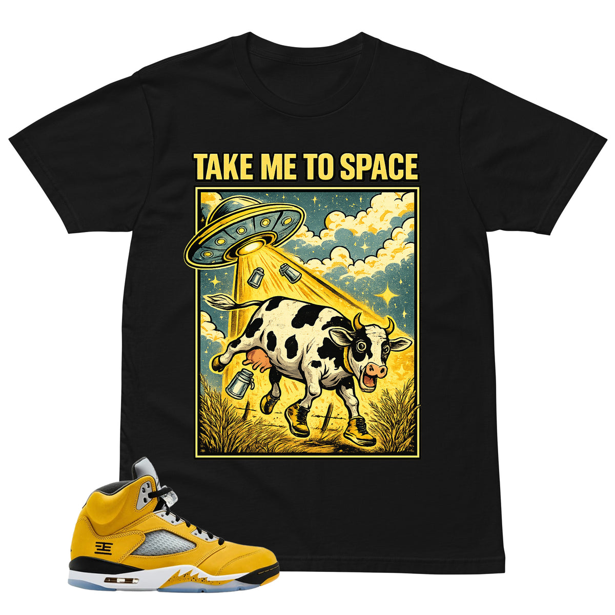 Graphic Tee Take Me To Space Shirt - Matching Air Jordan 5 T23 Tokyo