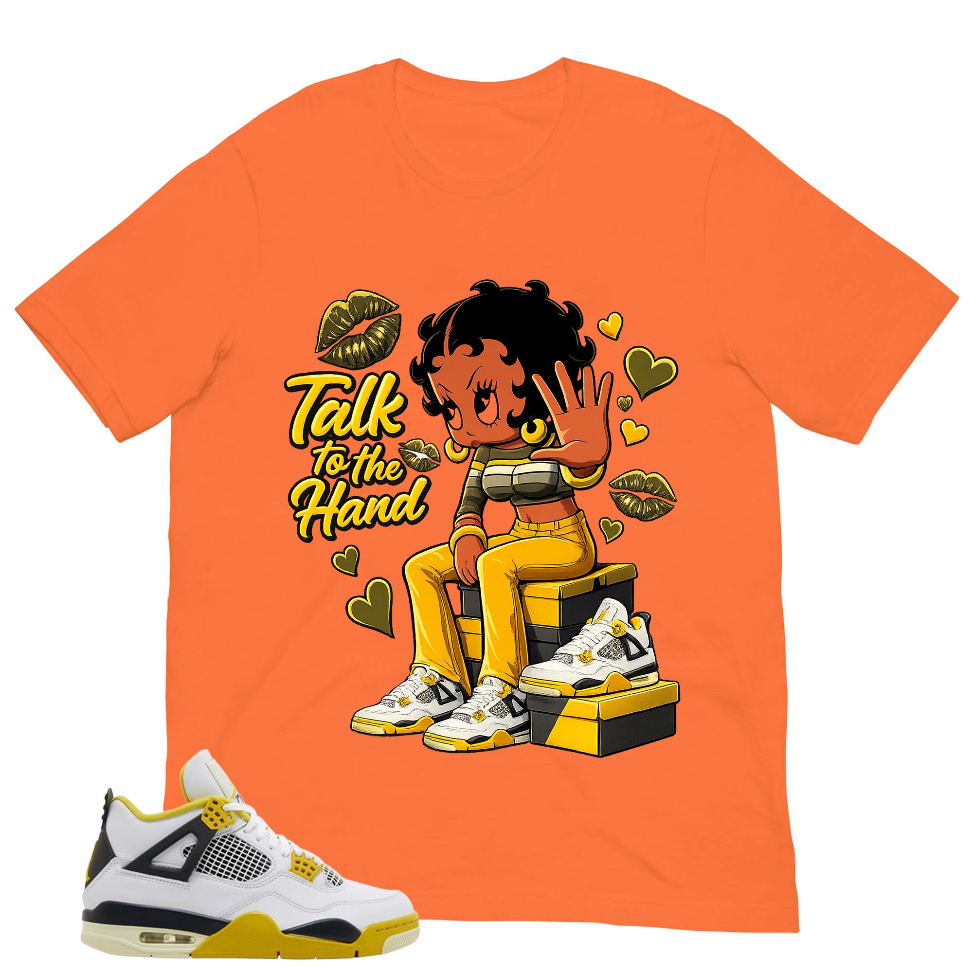 Talk To The Hand Shirt - Match Air Jordan 4 Vivid Sulfur