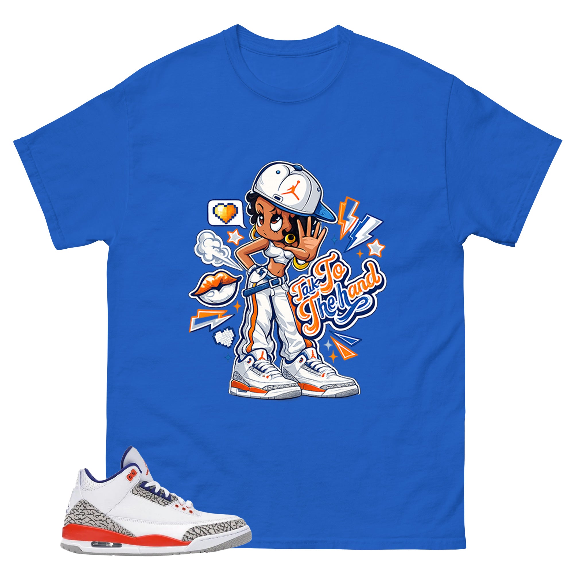 Talk To The Hand Shirt - Match Blue Air Jordan 3 Knicks