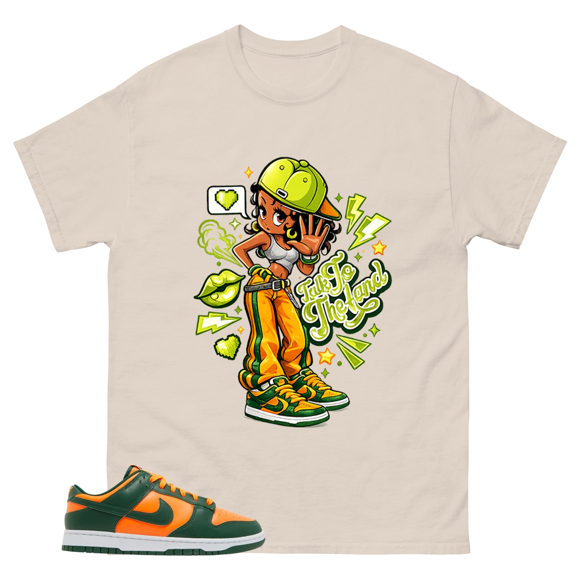 Talk To The Hand Shirt - Match Green Dunk Low Miami Hurricanes