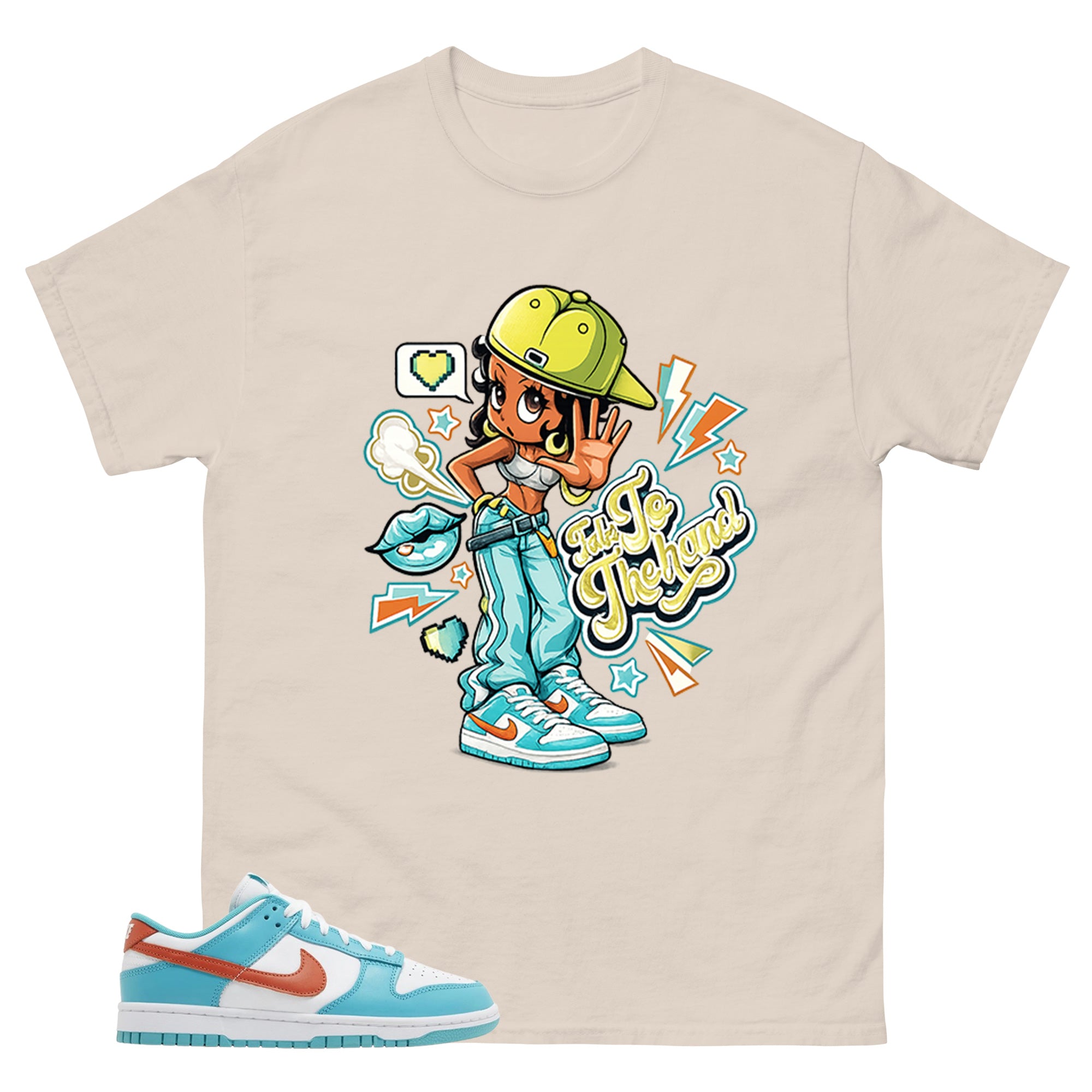 Talk To The Hand Shirt - Match White Dunk Low Miami Dolphins