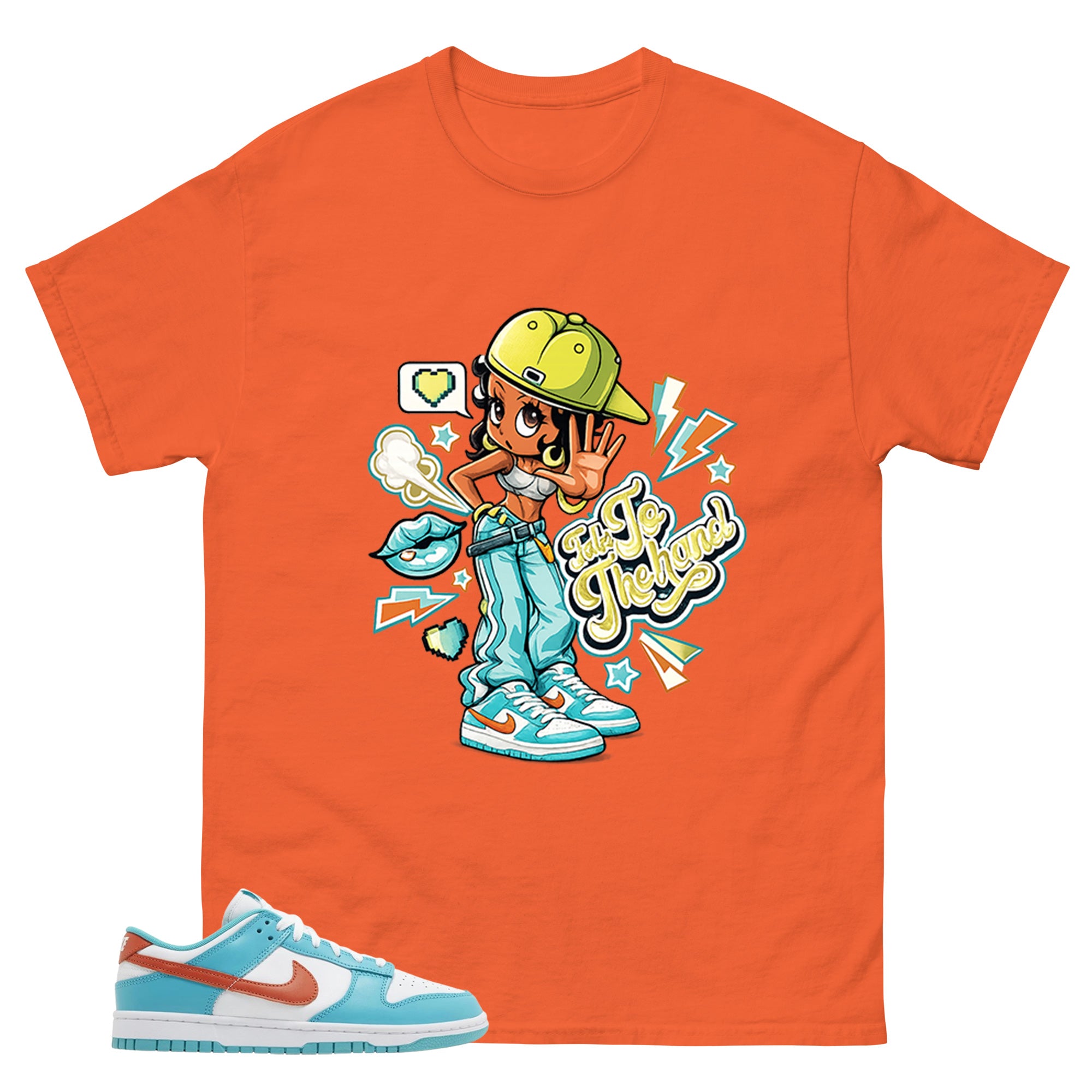 Talk To The Hand Shirt - Match White Dunk Low Miami Dolphins