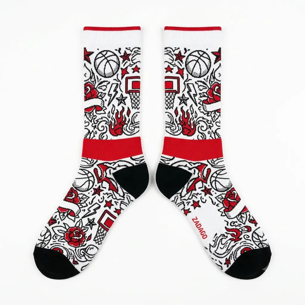 Tattoo Socks – Air Jordan 4 Retro Inspired Mid-Calf Unisex Crew Socks