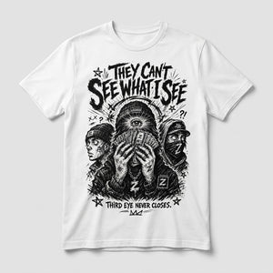 They Can't See What I See White Graphic T-shirt