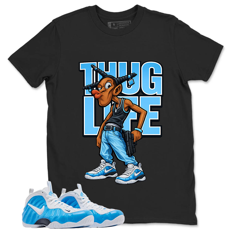Thug Life Graphic Tee, Shirt to Match Air Foamposite Pro University Blue, Air Foamposite Unisex Blue Shirt