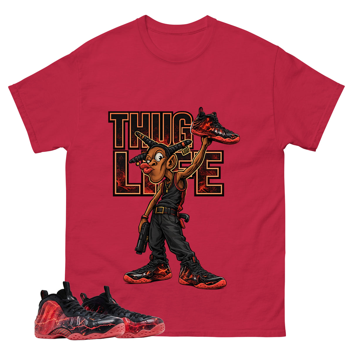 Thug Life Graphic Tee, Shirt to Match Air Foamposite Stranger Things, Air Foamposite Unisex Blue Shirt