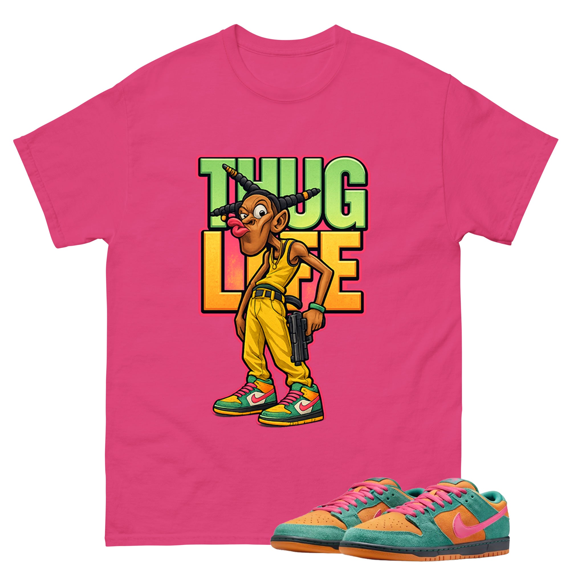 Thug Life Graphic Tee, Shirt to Match SB Dunk Green Noise, SB Dunk Green Noise Watermelon Unisex Shirt