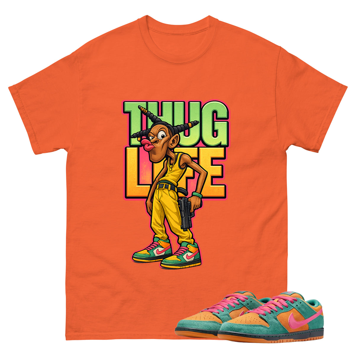 Thug Life Graphic Tee, Shirt to Match SB Dunk Green Noise, SB Dunk Green Noise Watermelon Unisex Shirt