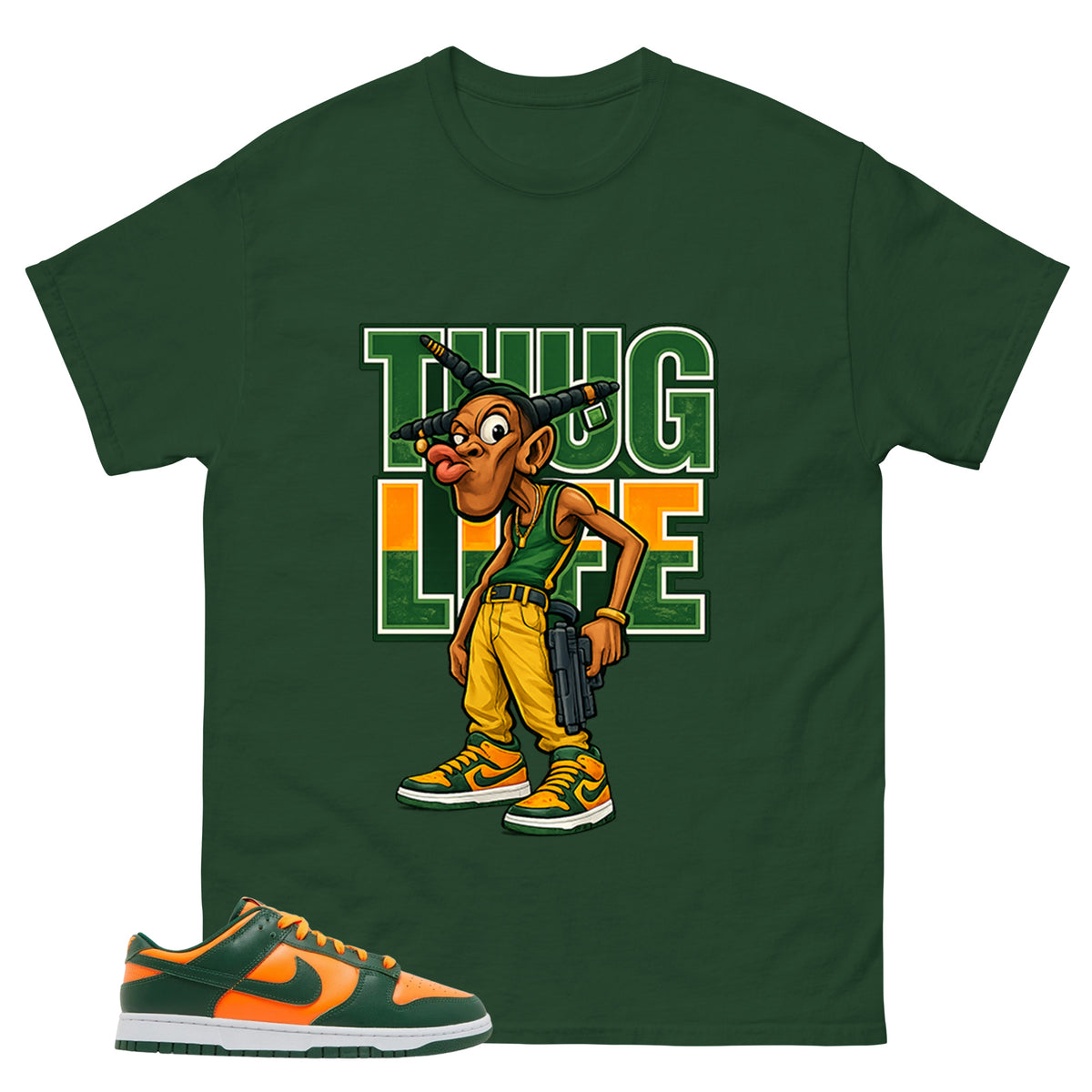 Thug Life Shirt - Match Green Dunk Low Miami Hurricanes