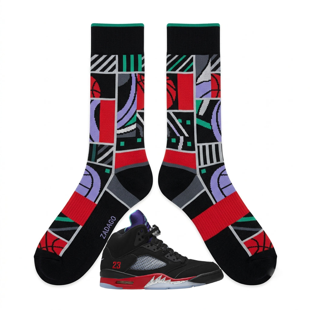 Top 3 Socks – Air Jordan 5 Retro SE Inspired Mid-Calf Unisex Crew Socks