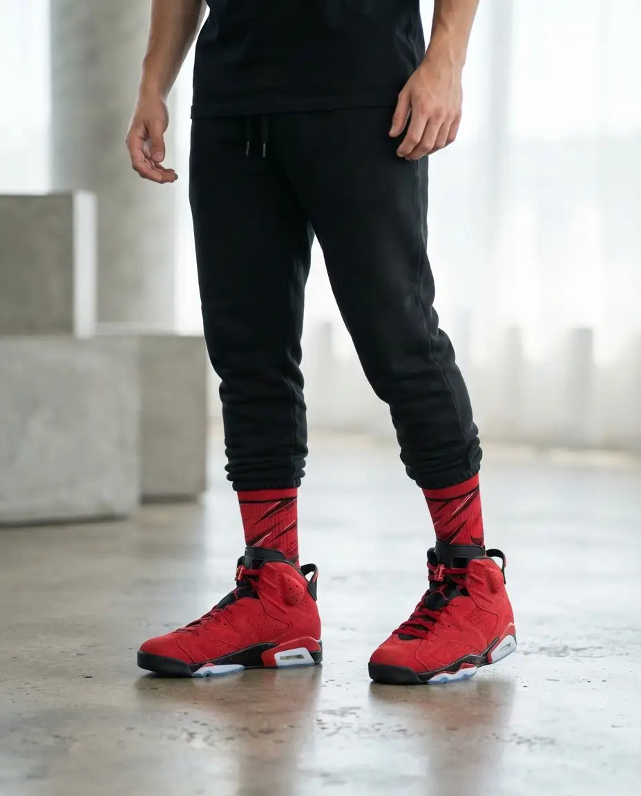 Toro Bravo Socks – Air Jordan 6 Retro Inspired Mid-Calf Unisex Crew Socks