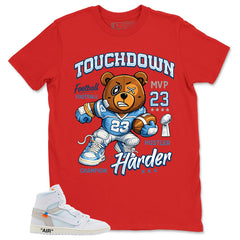 Touchdown Hustle Harder Shirt - Match Virgil Abloh x Air Jordan 1 Alaska