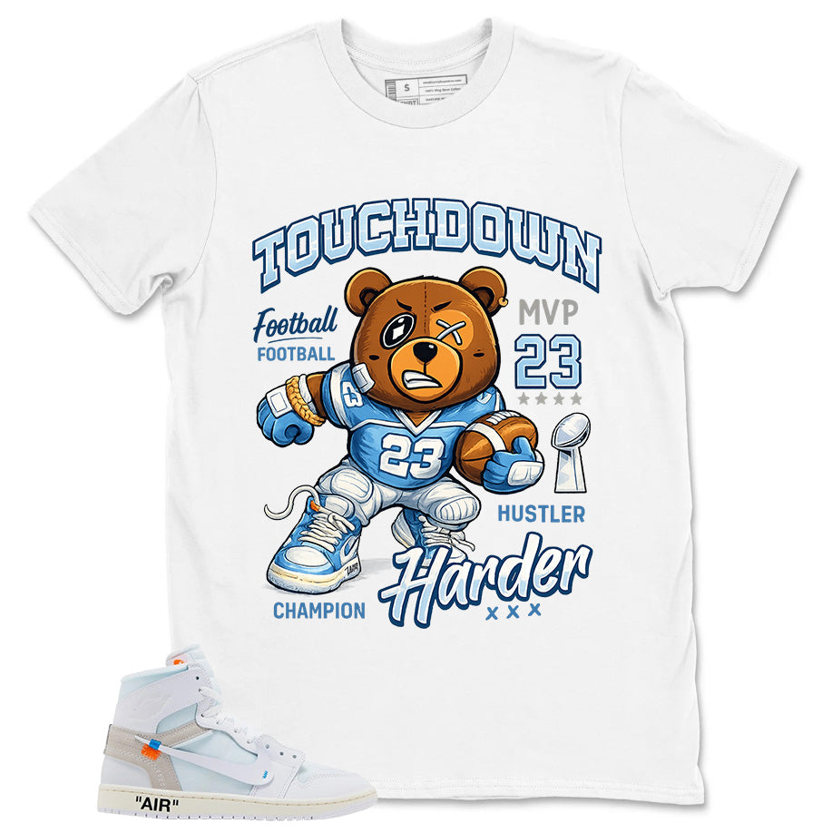 Touchdown Hustle Harder Shirt - Match Virgil Abloh x Air Jordan 1 Alaska