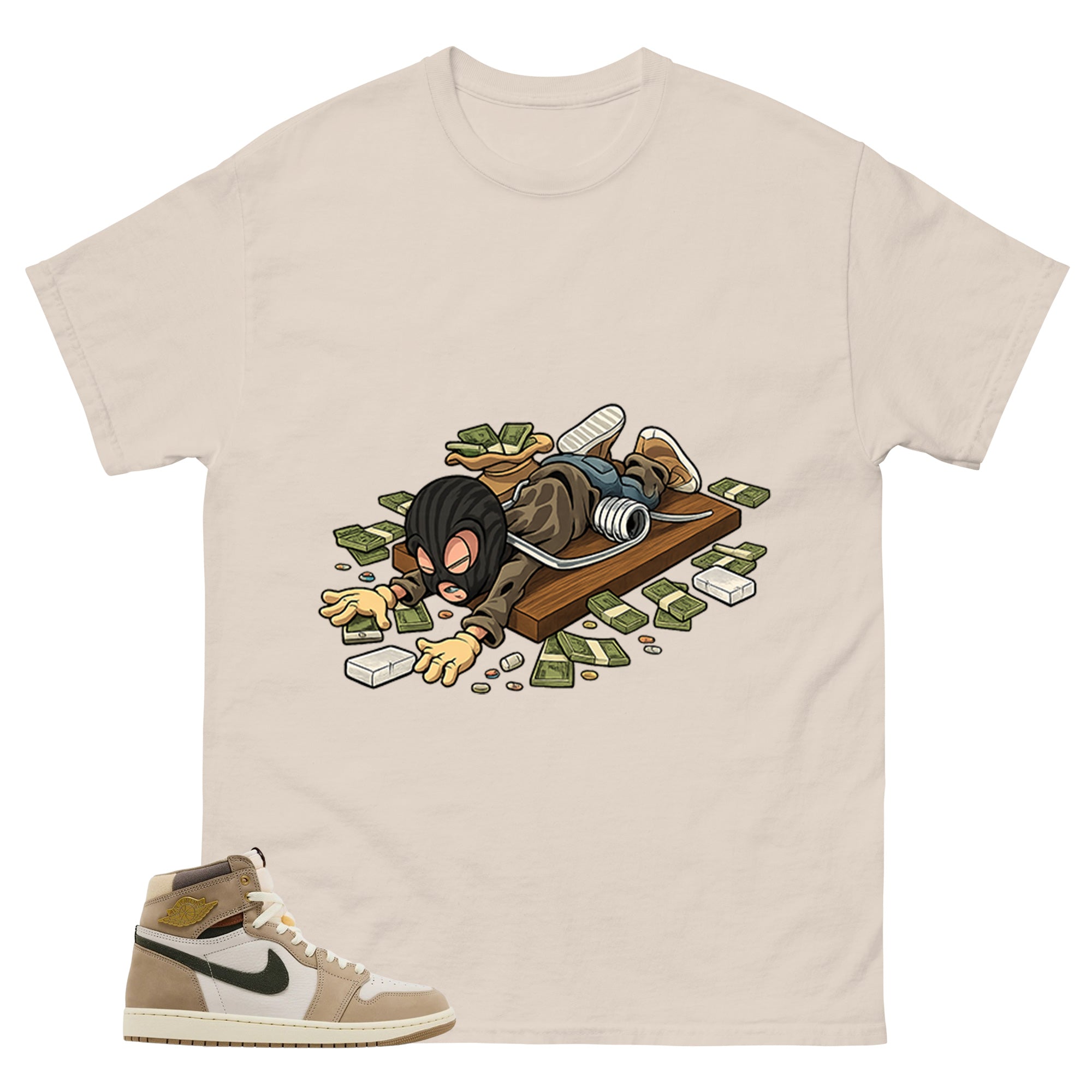 Trappin Shirt - Match Cream Air Jordan Wmns 1 Khaki