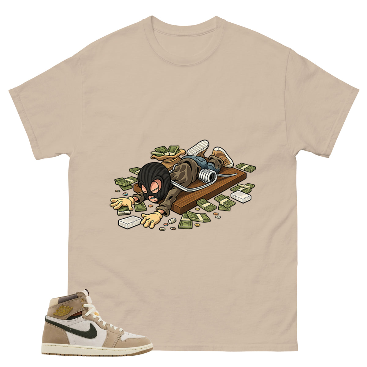 Trappin Shirt - Match Cream Air Jordan Wmns 1 Khaki