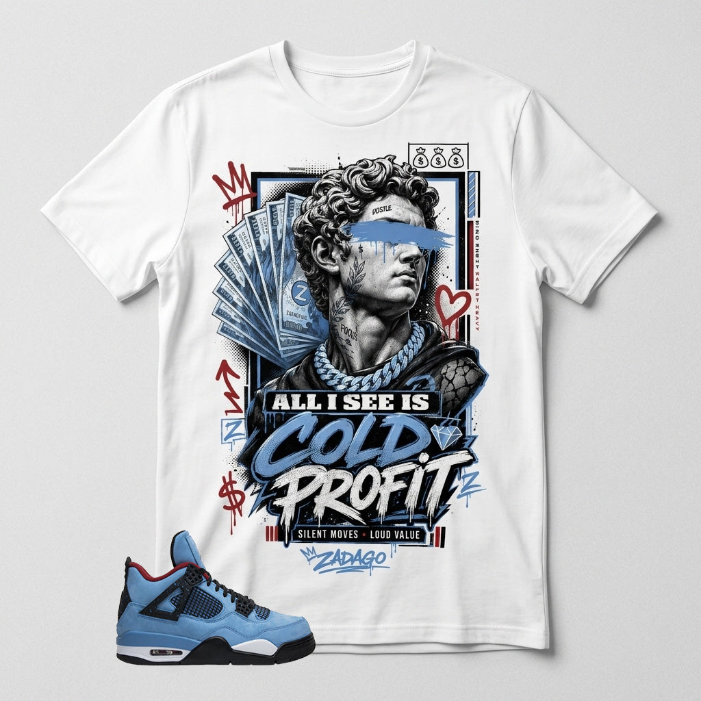 Travis Scott Cactus Jack 4s Zadago Shirt Cold Profit Graphic