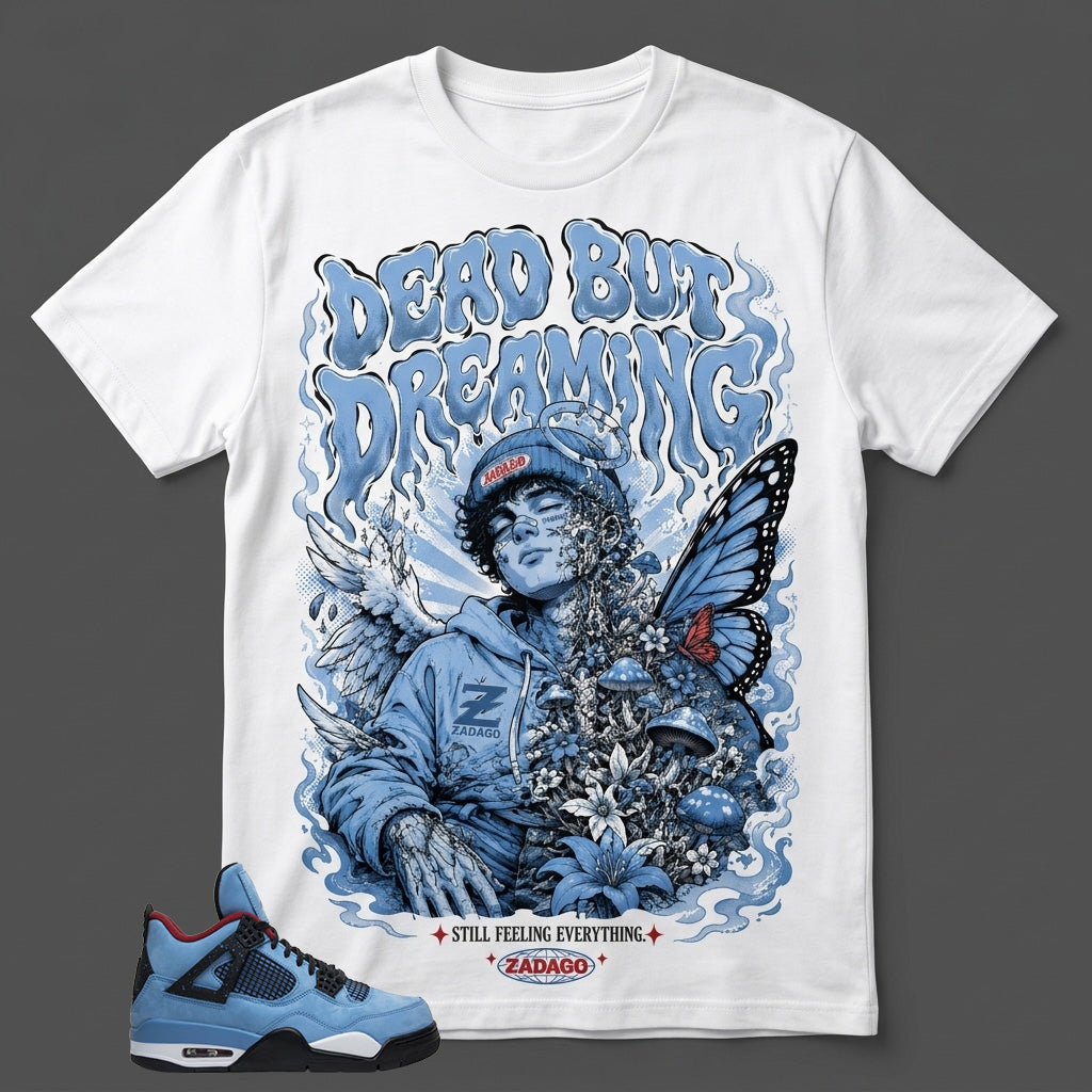 Travis Scott Cactus Jack 4s Zadago Shirt Dead But Dreaming Graphic