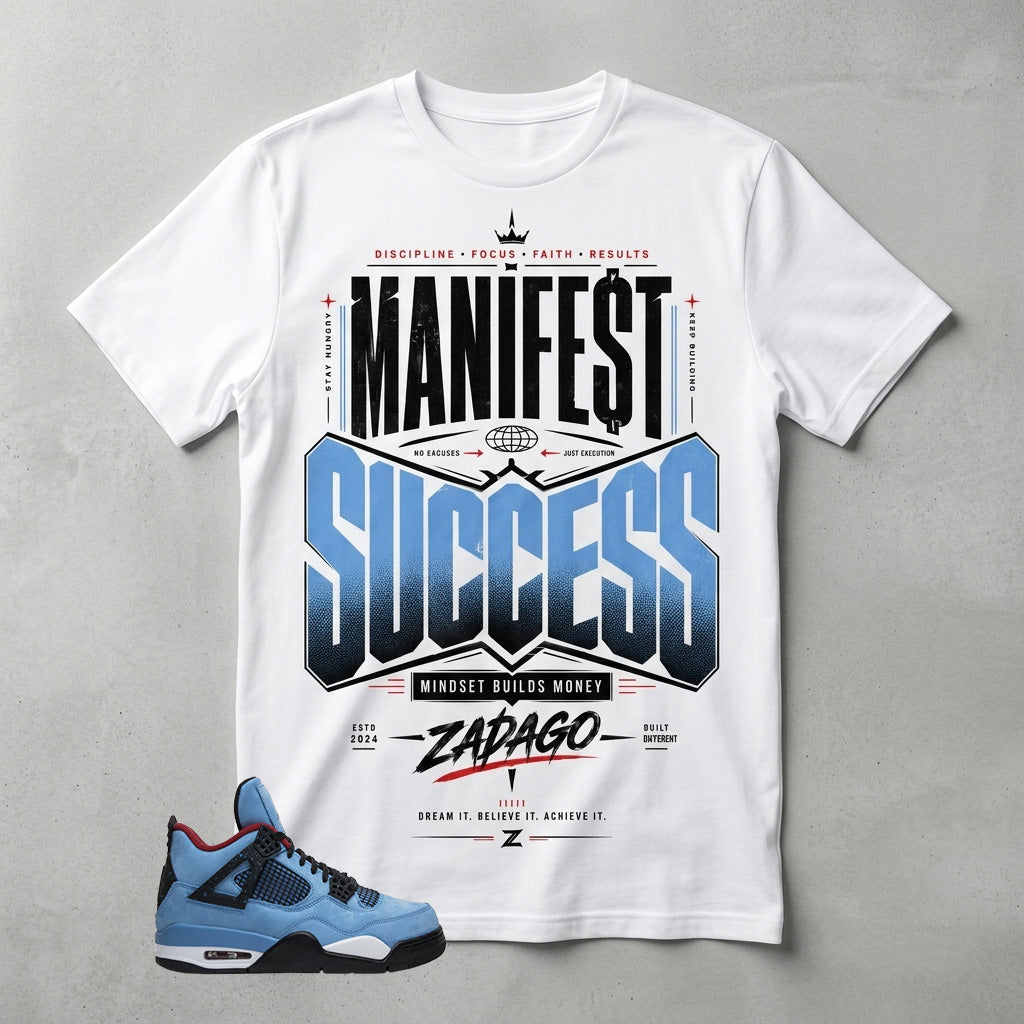 Travis Scott Cactus Jack 4s Zadago Shirt Manifest Success Graphic