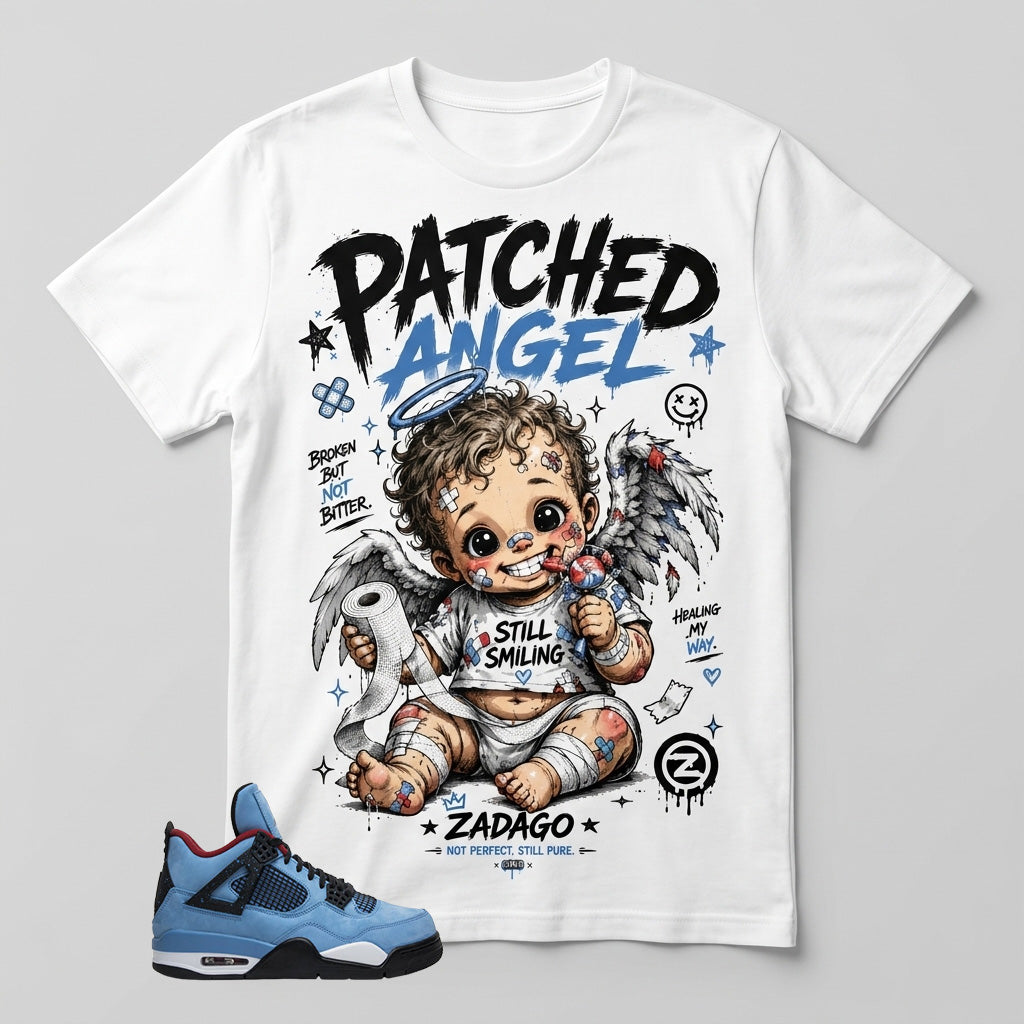 Travis Scott Cactus Jack 4s Zadago Shirt Patched Angel Graphic