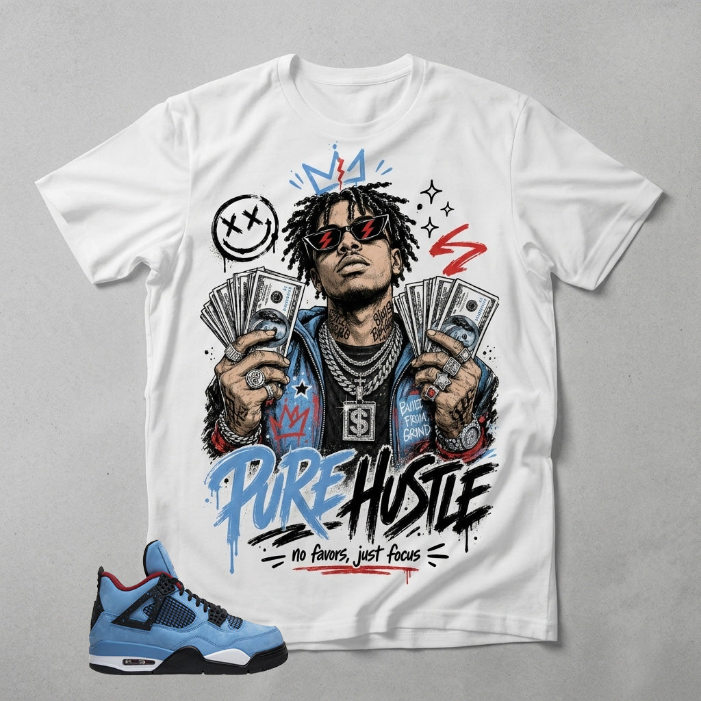 Travis Scott Cactus Jack 4s Zadago Shirt Pure Hustle Graphic