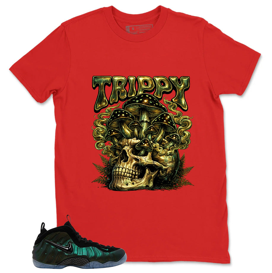 Trippy Skull Shirt - Match Air Foamposite Pro Pine Green