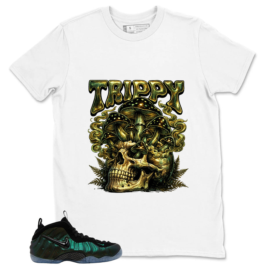 Trippy Skull Shirt - Match Air Foamposite Pro Pine Green
