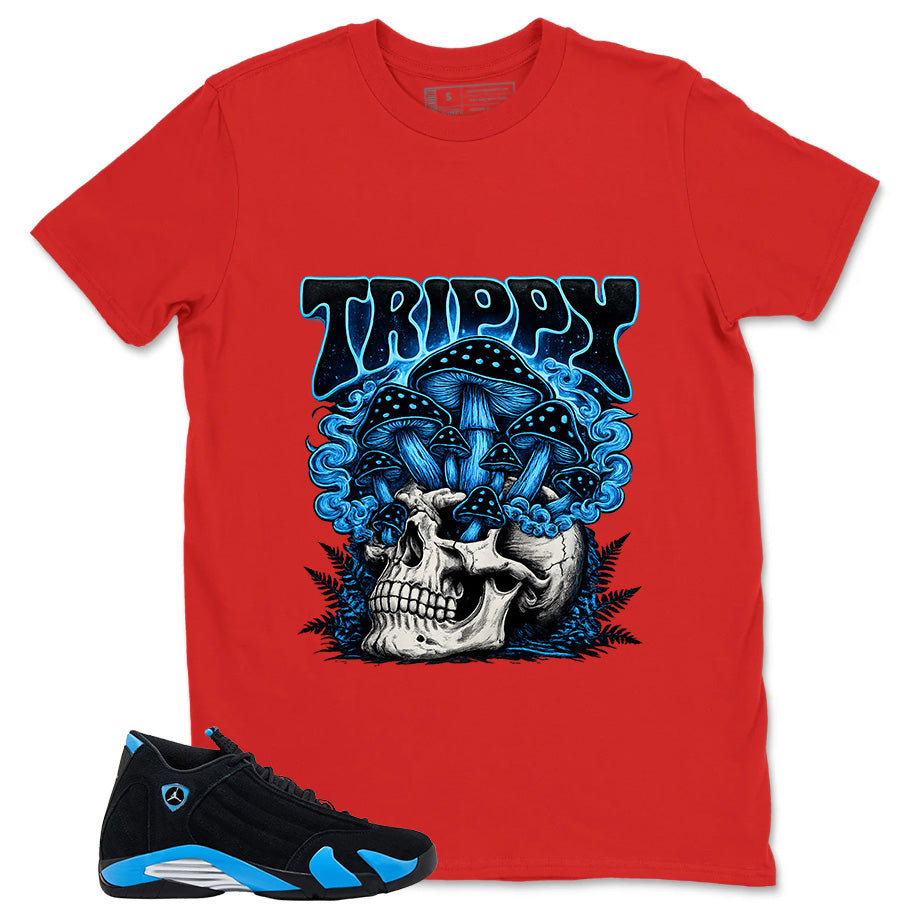 Trippy Skull Shirt - Match Air Jordan 14 Black University Blue 2026
