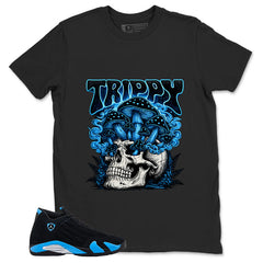 Trippy Skull Shirt - Match Air Jordan 14 Black University Blue 2026
