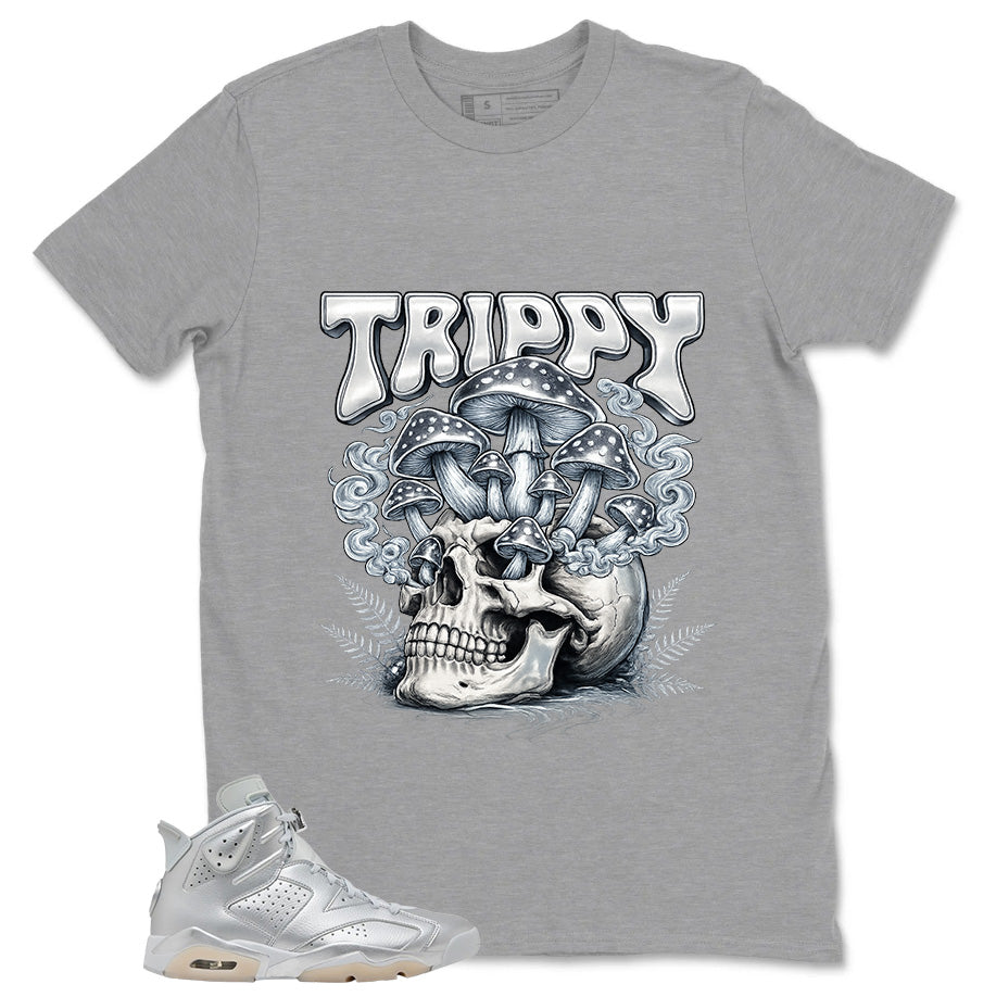 Trippy Skull Shirt - Match Air Jordan 6 x Paris Saint-Germain Metallic Silver